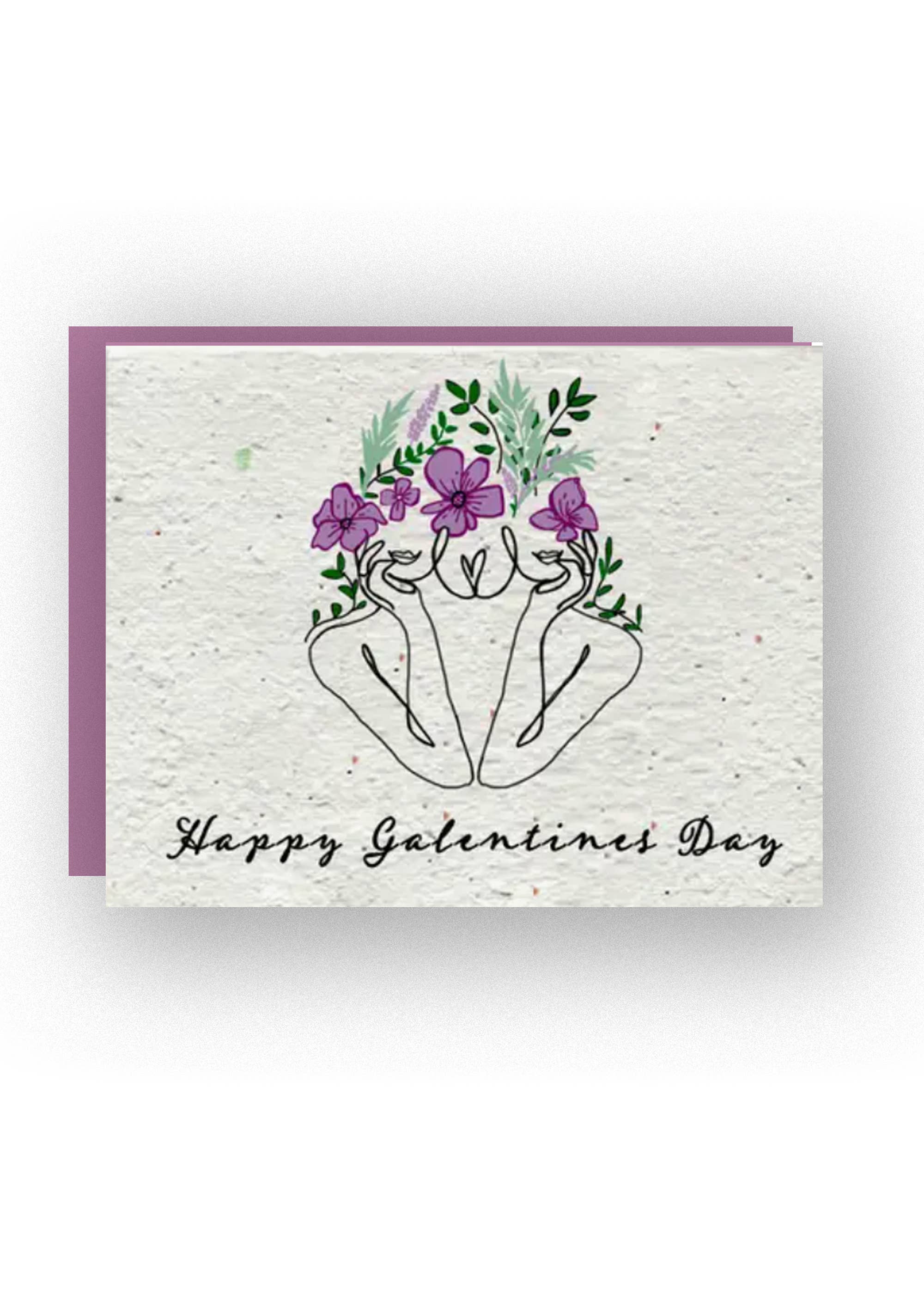 Galentines Day || Wildflower Seed Paper Card || Valentines