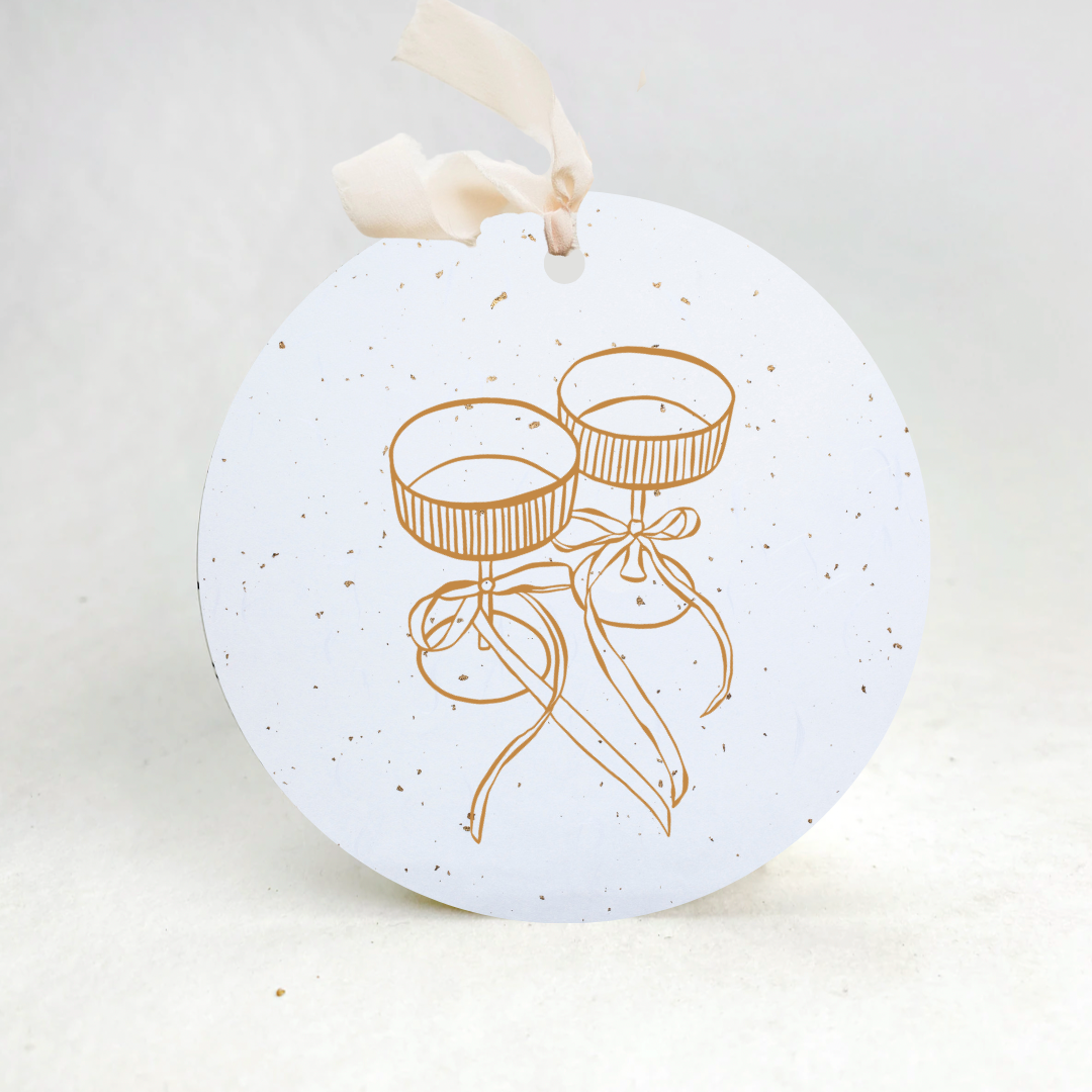 Plantable Seed Gift Tags / Ornaments CHAMPAGNE FLUTES