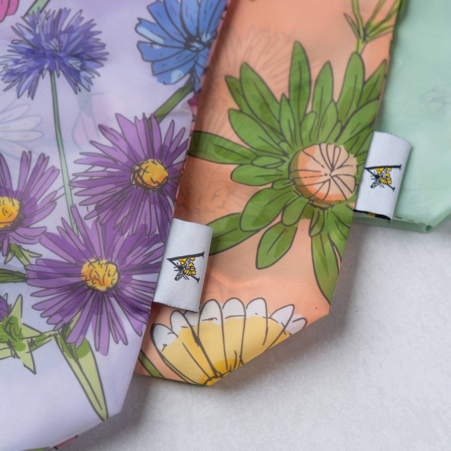 Reusable Tote Shopping Bag | Purple Wildflowers