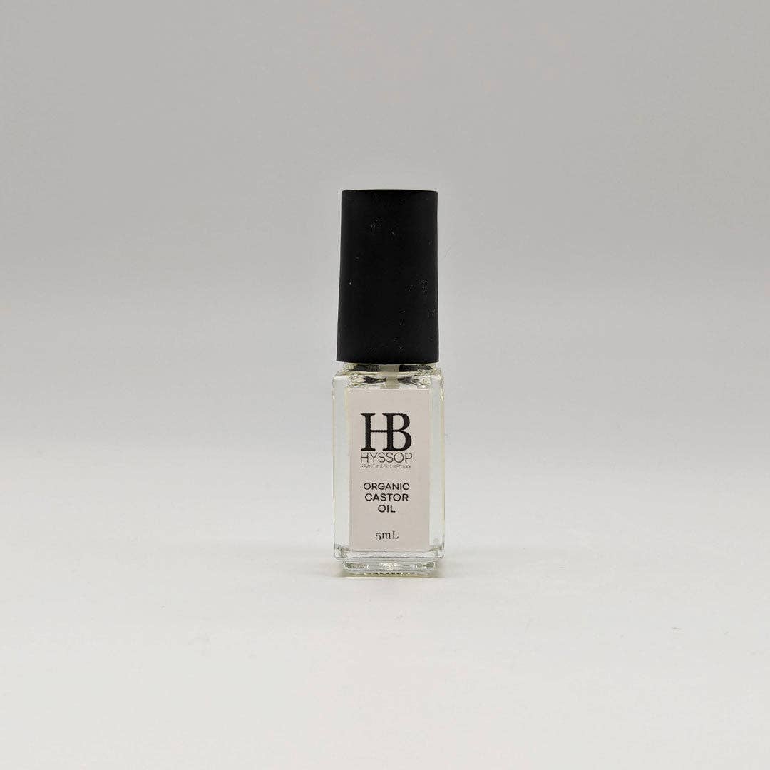 Organic Castor Oil: 5ml glass bottle with applicator brush