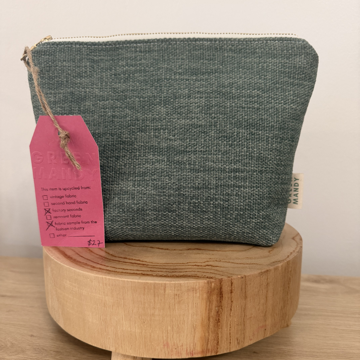 Toiletry & Cosmetic Bag | Large Zipper Pouch | Upcycled