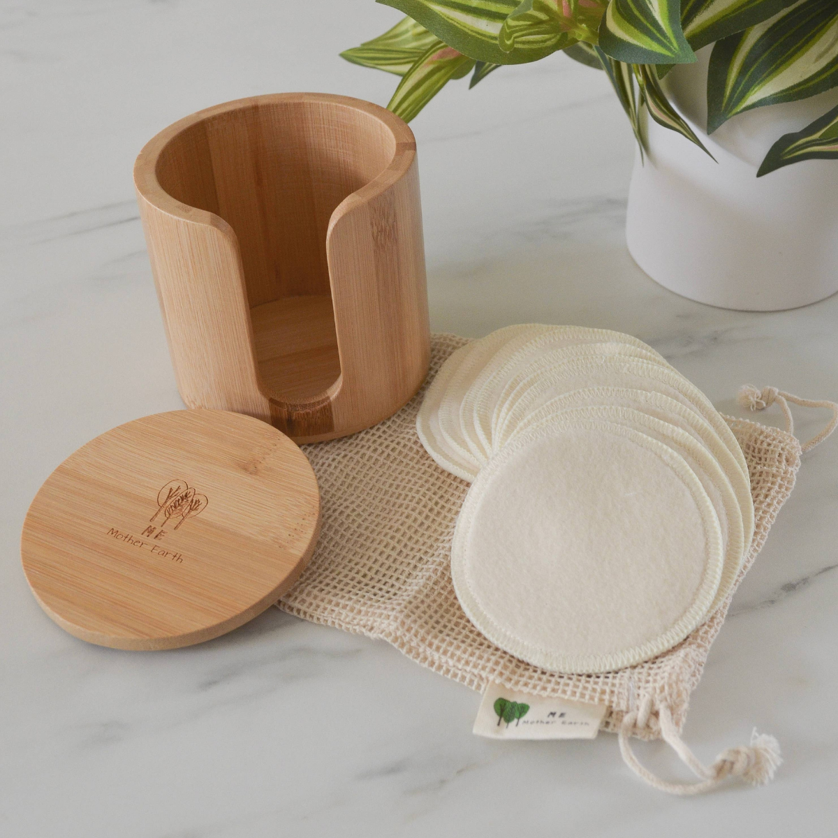 Reusable Hemp Cotton Rounds w/Bamboo Box