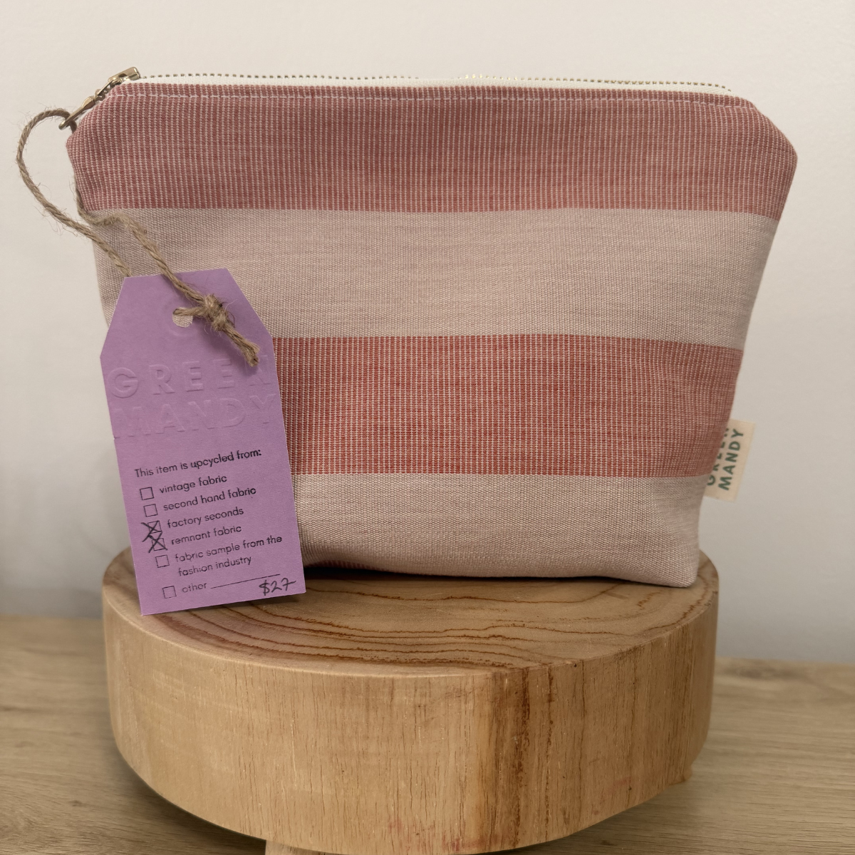 Toiletry & Cosmetic Bag | Large Zipper Pouch | Upcycled